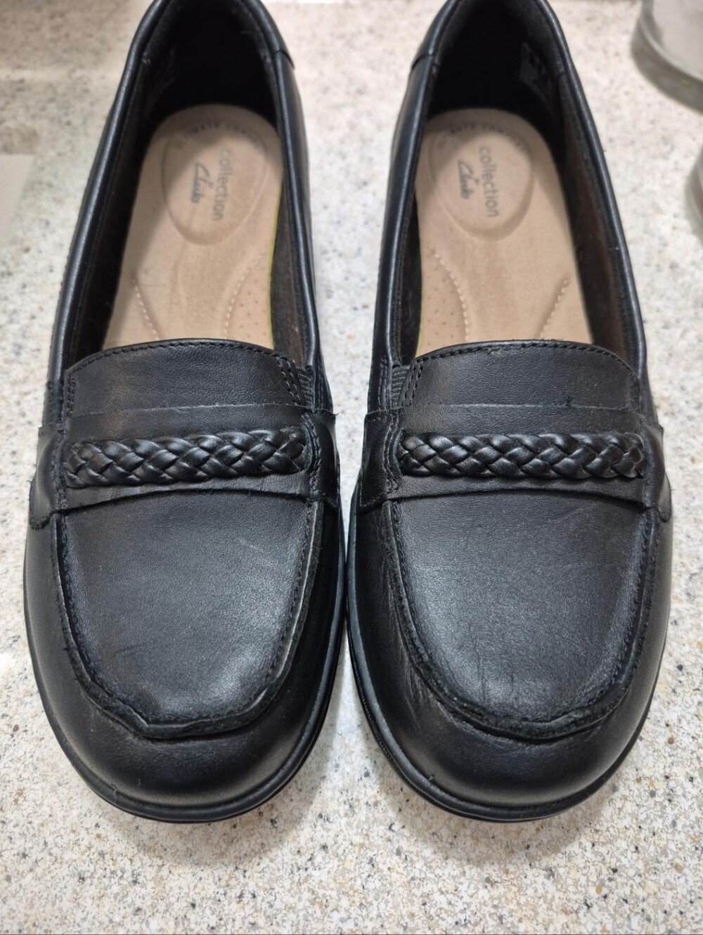 Clarks Cora Viola Black Braided Loafers